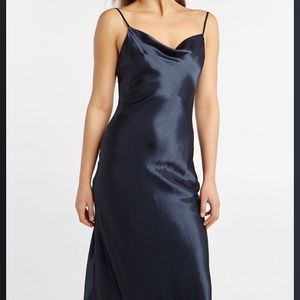 BARDOT ESTELLE DRAPE DRESS IN BLACK IRIS